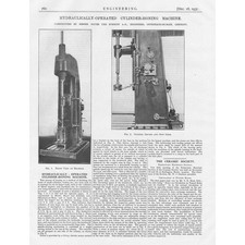 Hydraulically Operated Cylinder Honing Machine 2x Vintage Prints 1931