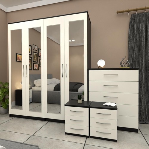 Door mirrored wardrobe set - door,