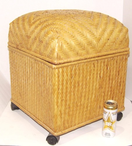 Wicker storage ottoman - storage,