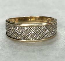 14ct Yellow Gold Ring Diamond Stones DIA 375 Hallmarked Ring Size S