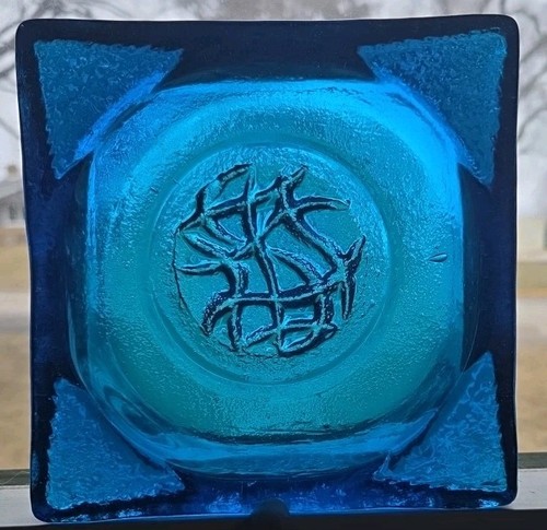 Blenko cobalt blue art - art, glass