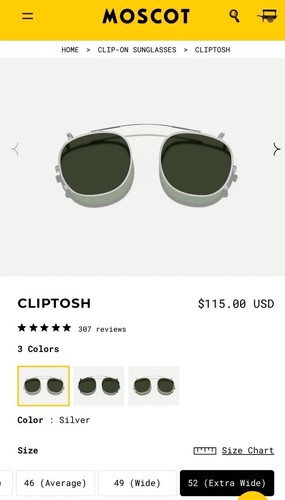 Moscot glasses silver cliptosh - moscot,