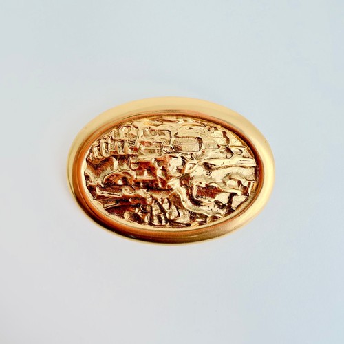 Ysl gold tone solid - solid, oval