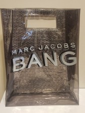 New Marc Jacobs Smoky Gray Plexi "Bang" Bag Handheld 11" x 9"