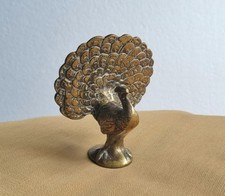 Vintage Brass Peacock Figurine Home Decor 