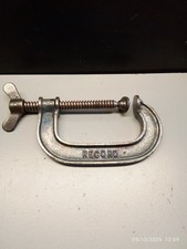  VINTAGE RECORD G CLAMP 4" MADE IN ENGLAND CLEAN AND USED CARPENTRY JOINERY WORK