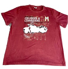 xxl dark red haynes manuals men cruisers lowriders  motorbike tshirt summer Top