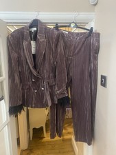 Zara trouser suit in mink pink