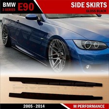 FOR BMW 3 SERIES E90 E92 E93 M3 SIDE SKIRTS EXTENTION LIP GLOSS BLACK 2004-2014