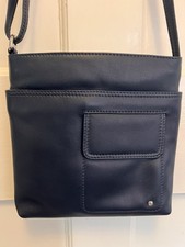 Tula Leather? Small Crossbody Dark Blue Bag Lots Of Pockets 