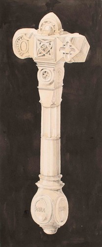 Scepter cross carved - scepter,