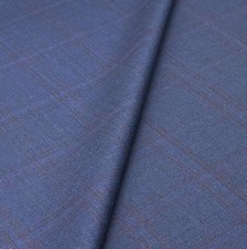 Blue Red Check Fabric Wool