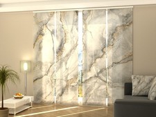 Vertical Blinds for Panoramic Windows, any sizes - Gray Marble with Gold Veins