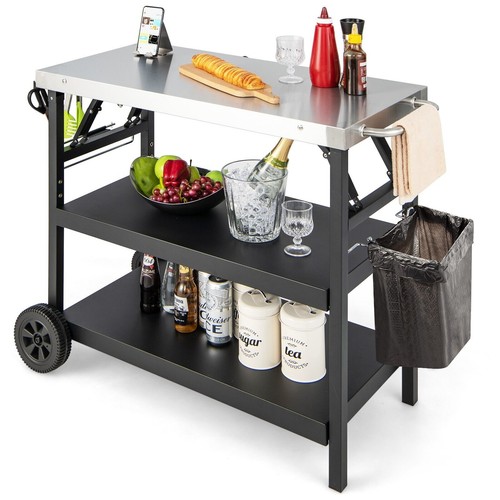 Folding bbq serving trolley - folding, 3