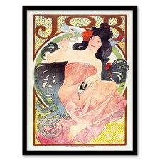 Alphonse Mucha Framed Wall Art Nouveau Vintage Job Paper Advert Home Décor