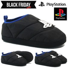 BOYS INFANTS PLAYSTATION SLIPPERS NOVELTY WARM SOFT COSY FLEECE MULES SHOES SIZE