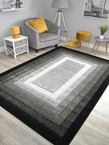 Black border rugs - black,