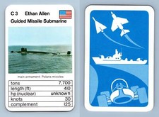 Ethan Allen - Warships 1970's ACE Trumps Card