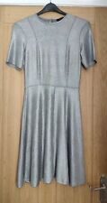 New Silver Matalic Fit& Flare Dress Size 10 Marina Kaneva