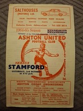Ashton United v Stamford programme.  3/10/1964