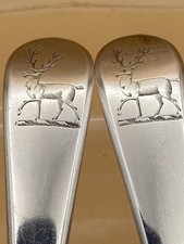 FAB PAIR HESTER BATERMAN 1787 GEORGE III SOLID SILVER TABLE SPOONS, LONDON 144g