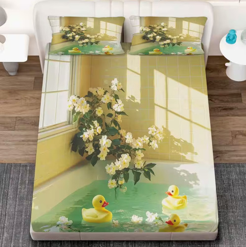 Cartoon rubber duck fitted - rubber,