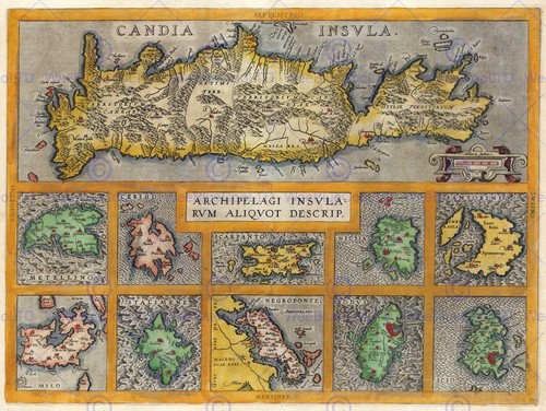 Map antique ortelius - map, crete