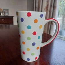 Whittard  Chelsea Large Latte Mug Multicoloured  Spots 6" Tall Spotty Polka Dots