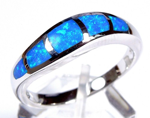 Blue fire opal - blue, inlay