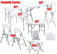 CATERING CAMPING HEAVY DUTY FOLDING TRESTLE TABLE PICNIC BBQ PARTY 3FT 4FT & 6FT