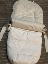 Faux Fur Uzturre White Cream Leatherette Pushchair Pram Footmuff Spanish Romany