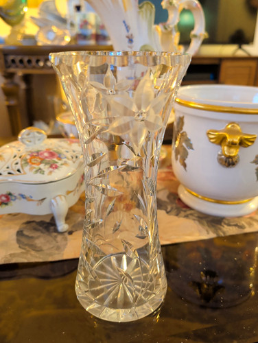 Clear cut glass cylinder - clear,