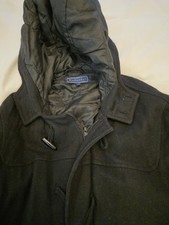 Mens Black Vintage Duffer Coat