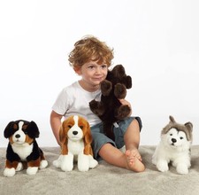 Sitting dog plush toy brown - dog,
