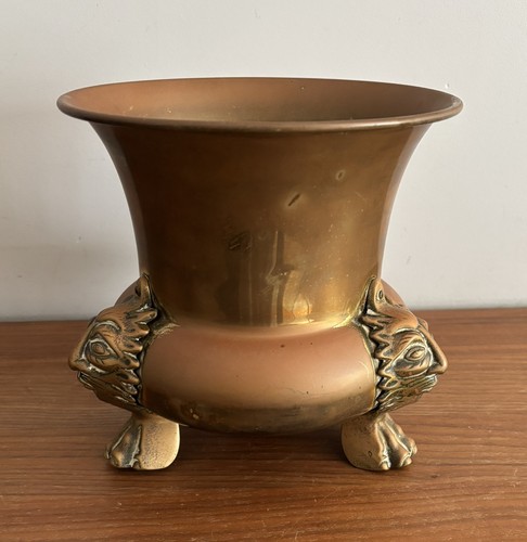 Vintage brass planter 19cm - brass,