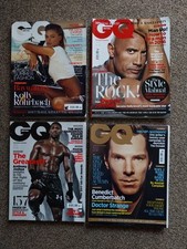 4 Copies British GQ Magazine. Lot. Bundle. The Rock. Anthony Joshua. 2016/17 GB7