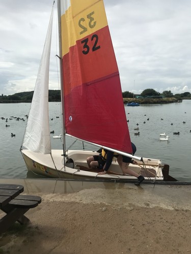 Sailing dinghy with sails - sailing,