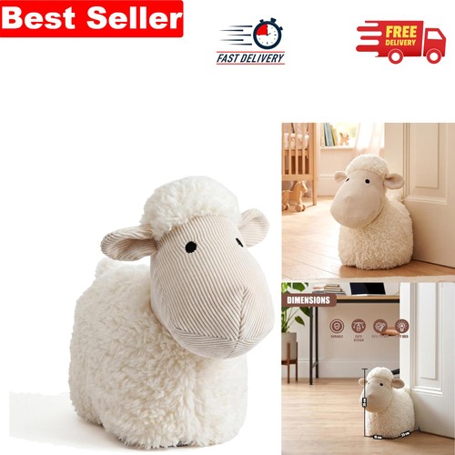 Cream sheep door stop - cream,