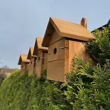 Large Wooden Multi-Hole Bird House Nest Box for Wild Garden Birds (Set of 4)