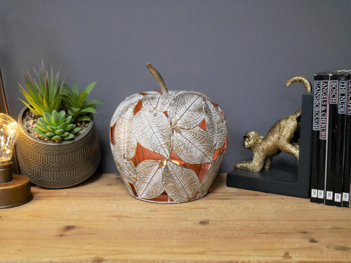 Unusual patchwork metal apple - unusual,
