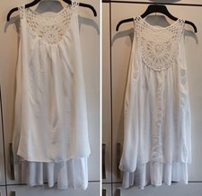 LADIES WHITE DRESS 16 WITH PRETTY BACK DETAIL