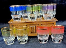 Vintage Colourful French Tot Glasses - Set of 10
