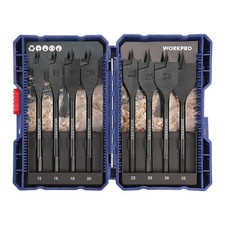 WORKPRO 8Pc Spade Drill Bits Set ,Flat Wood Drill Bit,1/4"Quick Change Hex Shank
