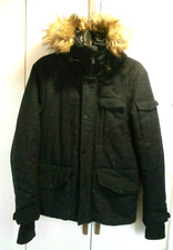 ZARA MANS COAT EUR SIZE L  upto 42" Chest BOX PARKA NAVY PADDED JACKET with HOOD