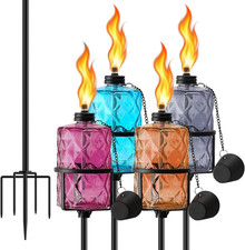 Glass Citronella Torches Set