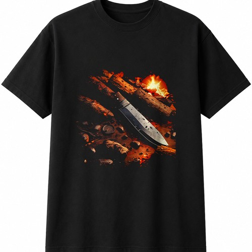 Bushcraft knife flames - in,