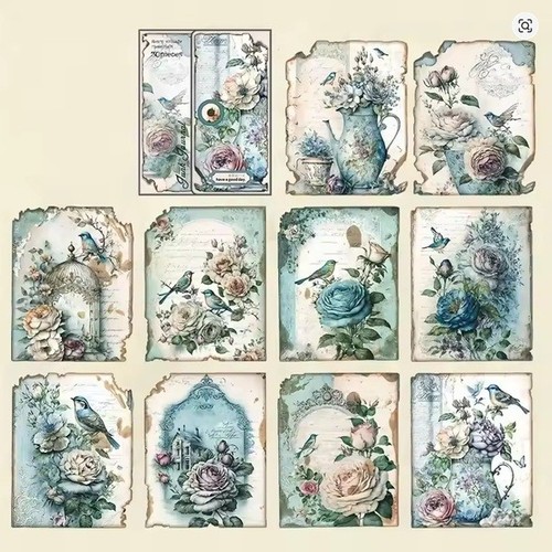 Vintage birds flowers - birds,