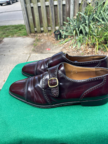 Burgundy leather monk - burgundy,