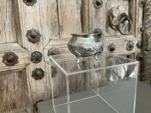 Antique indian silver salt - antique,