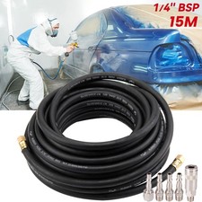 Rubber Air Compressor Hose Line 15m Metre 1/4" BSP 9.5mm Bore Auto Heavy Duty UK